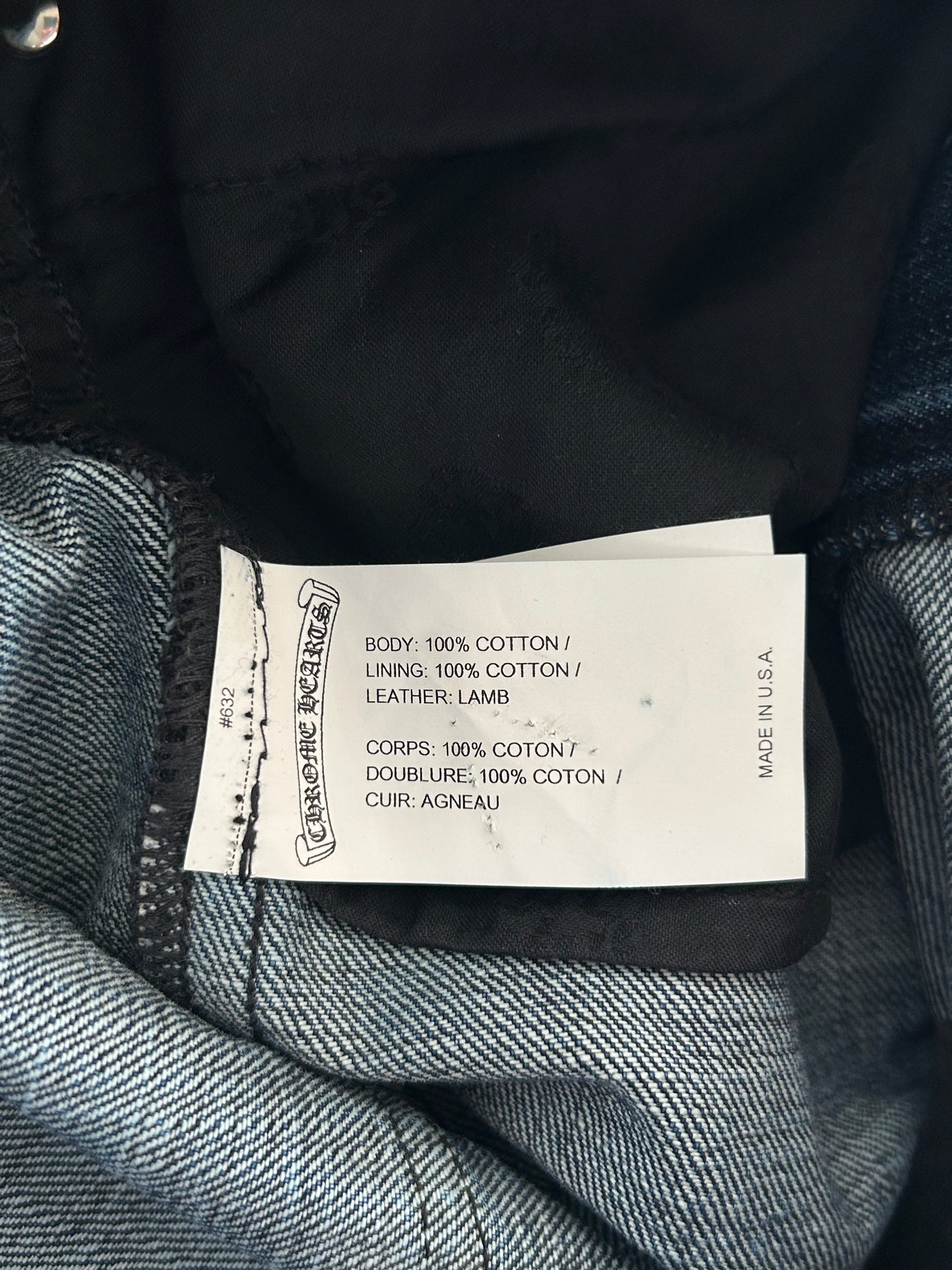 Chrome Hearts Blue & Black Cross Patch Denim Shorts