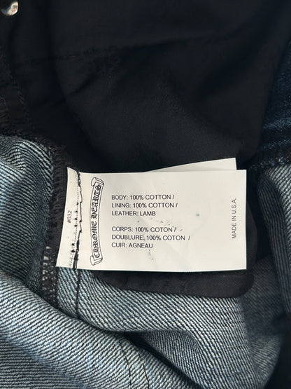 Chrome Hearts Blue & Black Cross Patch Denim Shorts