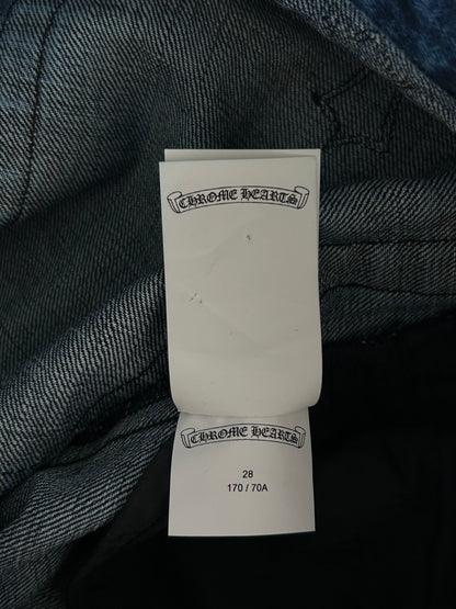 Chrome Hearts Blue & Black Cross Patch Denim Shorts