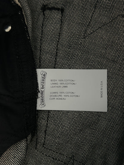 Chrome Hearts Grey & Black Star Patch Fleur Knee Jeans