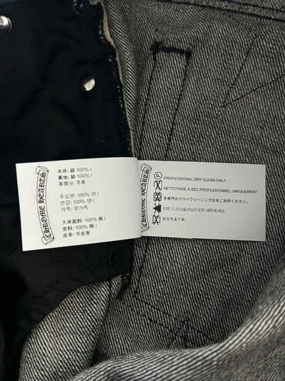 Chrome Hearts Grey & Black Star Patch Fleur Knee Jeans