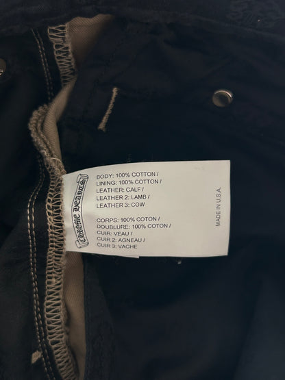 Chrome Hearts Tan Black & Checkered Cross Patch Chinos