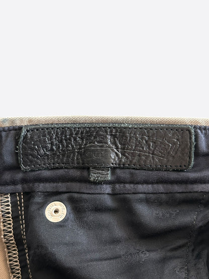 Chrome Hearts Tan Black & Checkered Cross Patch Chinos