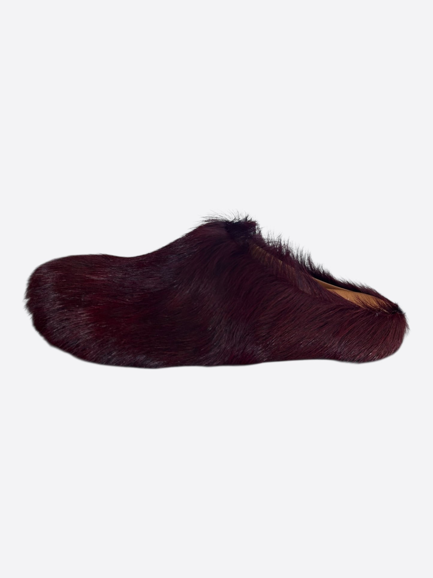 Marni Burgundy Calfskin Fussbett Sabot Women's Slides