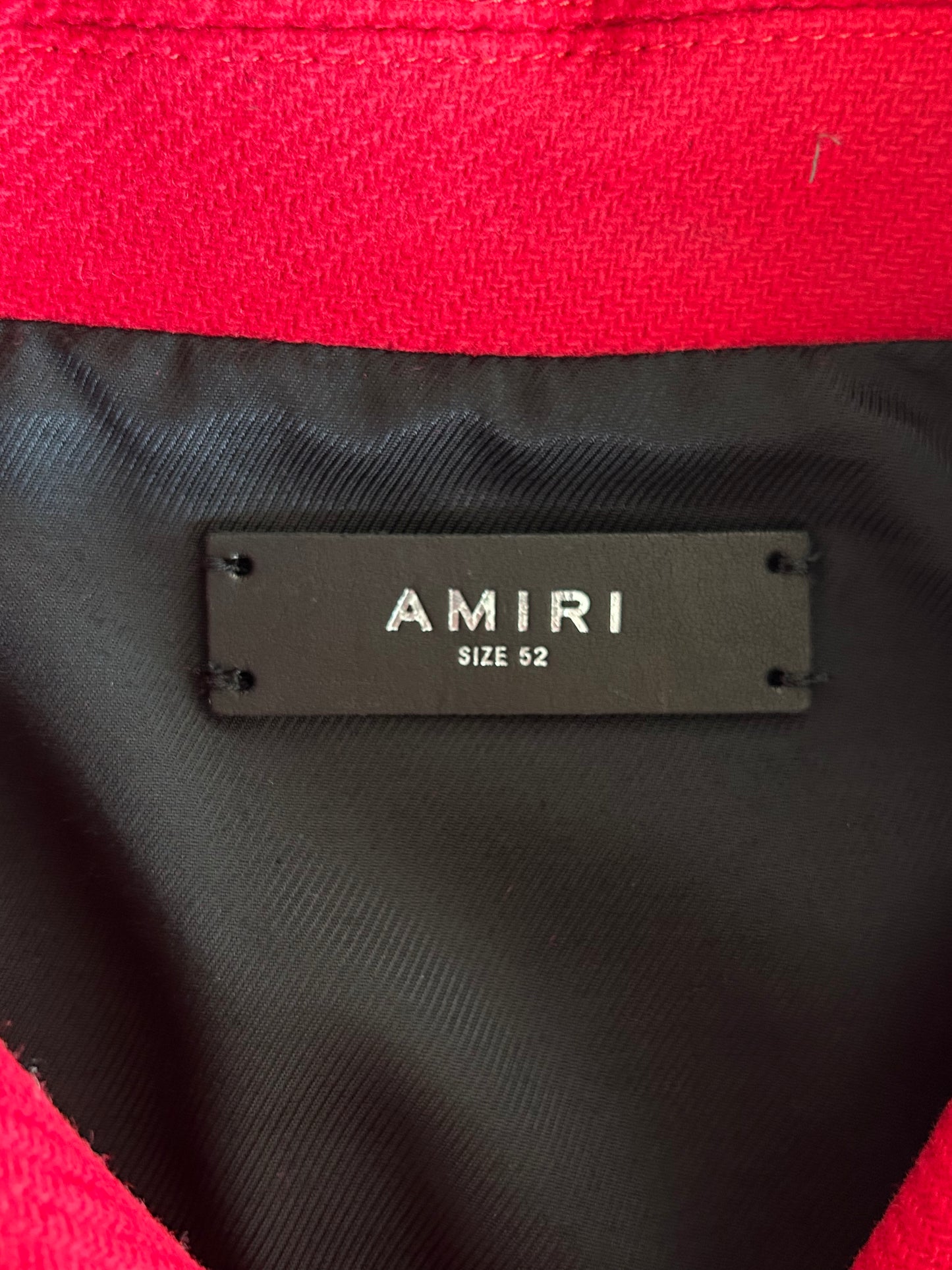 Amiri Red & Black Chicago Exclusive Bones Varsity Jacket