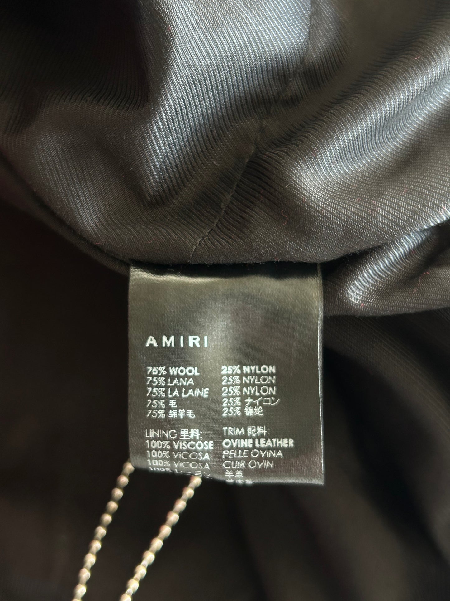 Amiri Red & Black Chicago Exclusive Bones Varsity Jacket