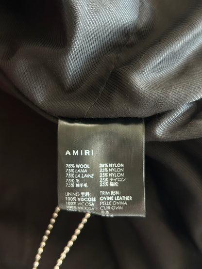 Amiri Red & Black Chicago Exclusive Bones Varsity Jacket