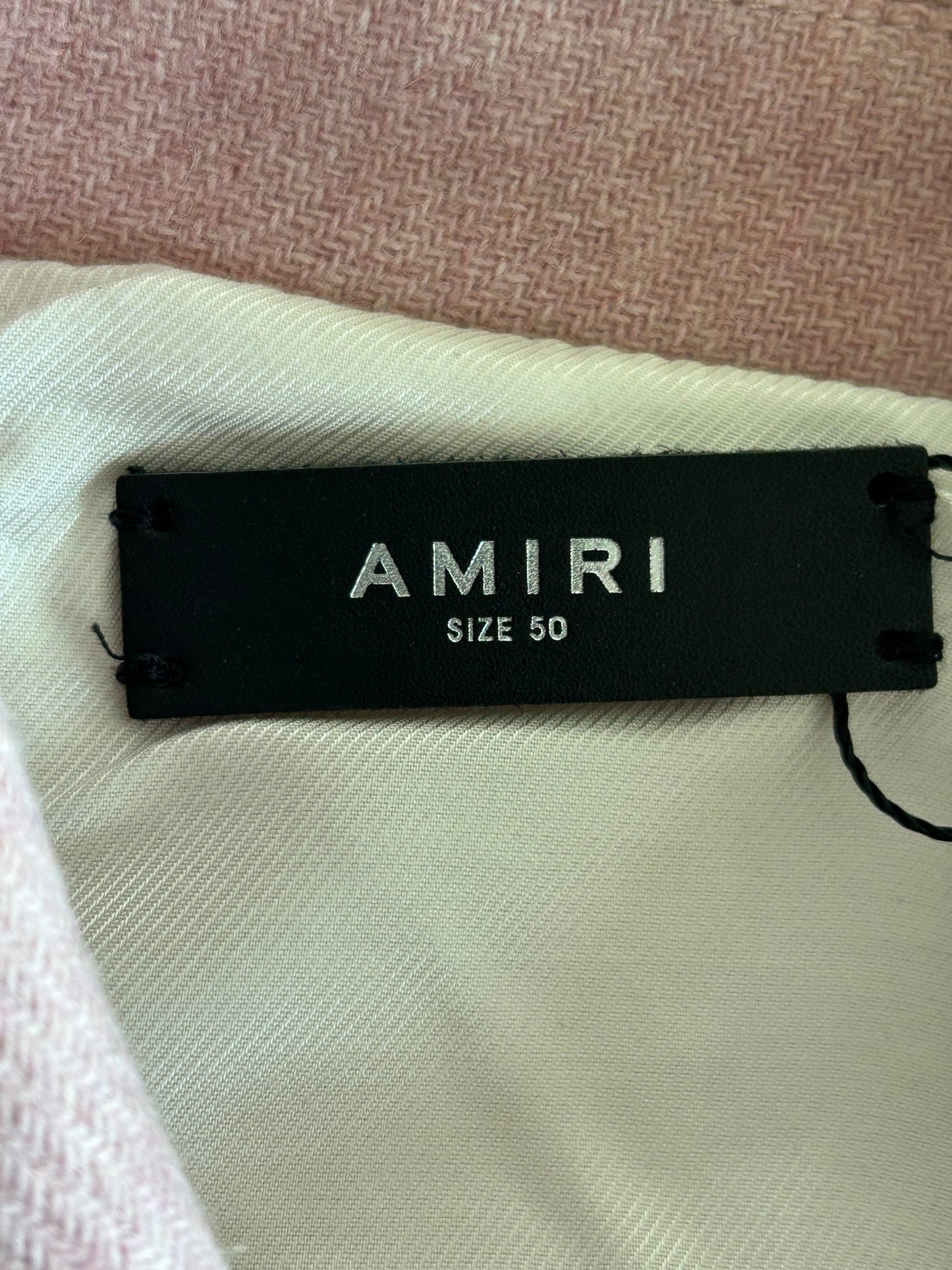 Amiri Pink & White Bones Varsity Jacket