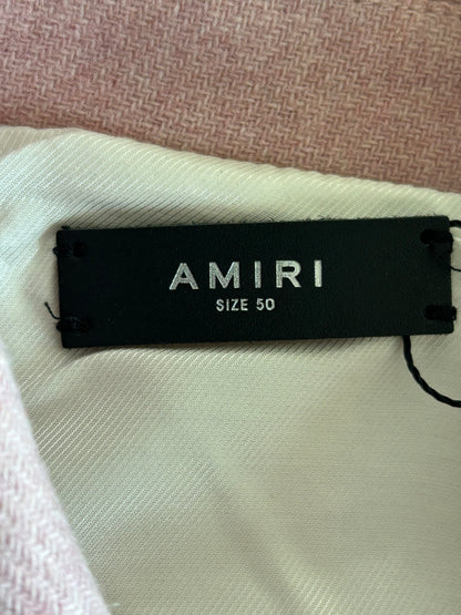 Amiri Pink & White Bones Varsity Jacket