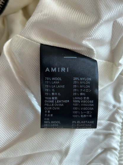 Amiri Pink & White Bones Varsity Jacket