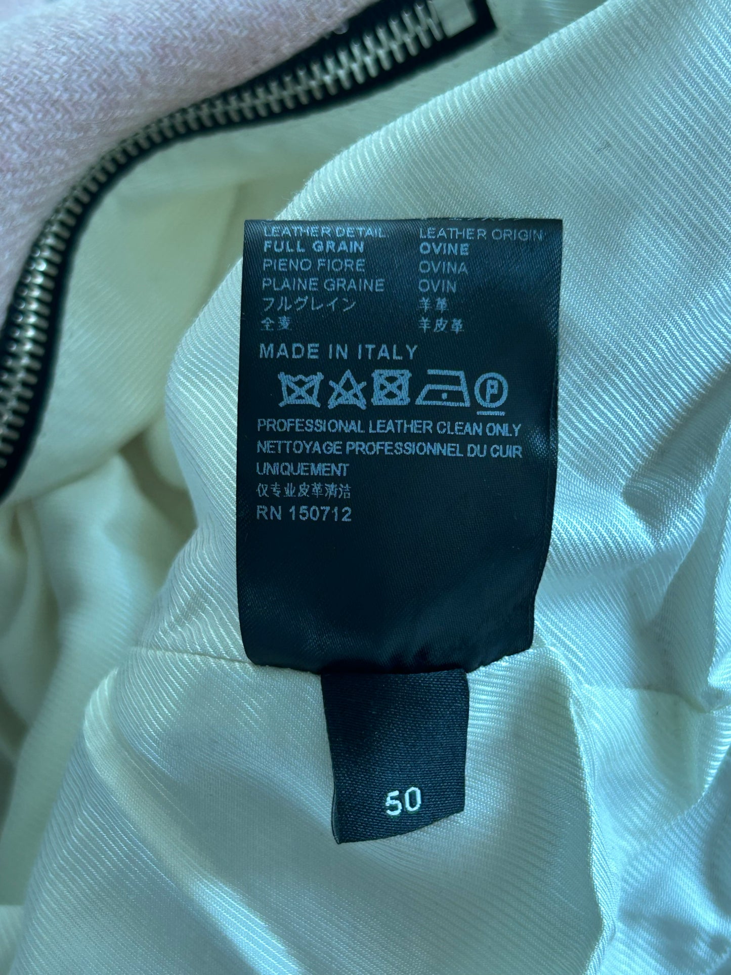 Amiri Pink & White Bones Varsity Jacket