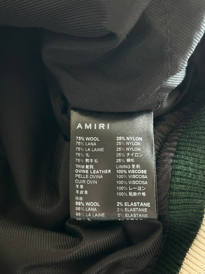 Amiri Green & White Bones Varsity Jacket