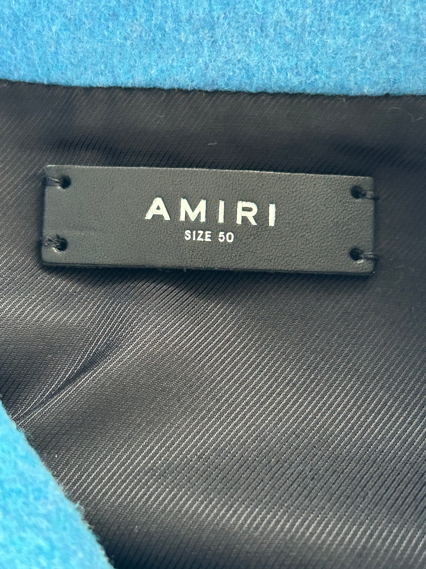 Amiri Blue & White Bones Varsity Jacket