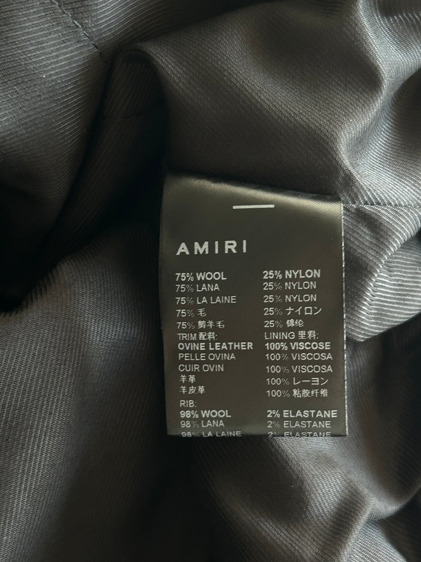 Amiri Black & White Angel Varsity Jacket