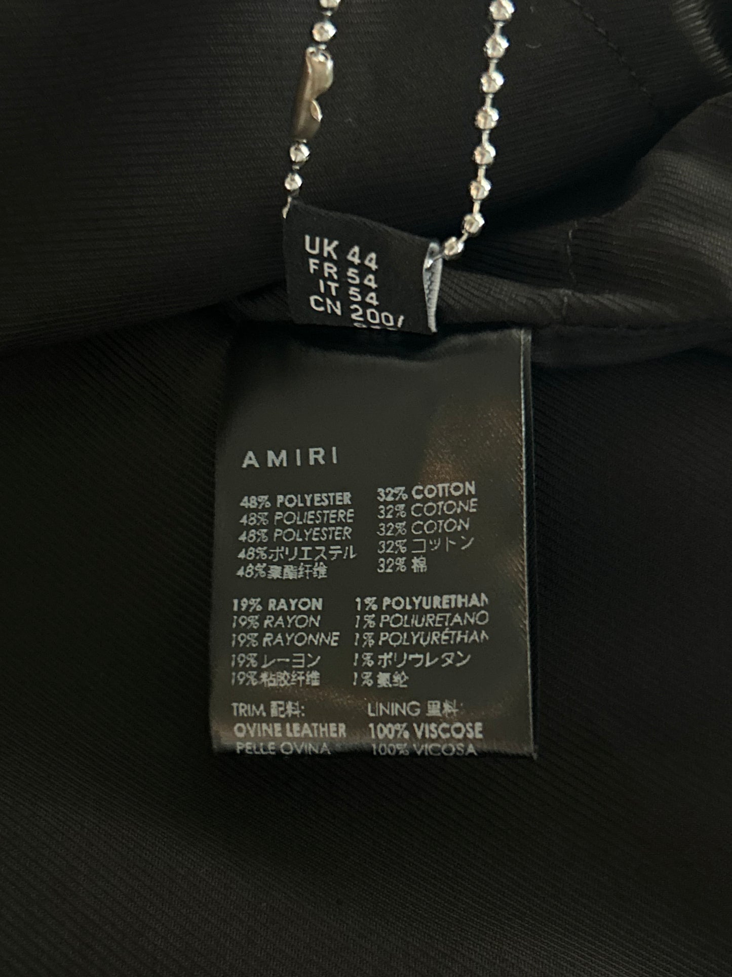 Amiri Black & Burgundy Corduroy Bones Teddy Jacket