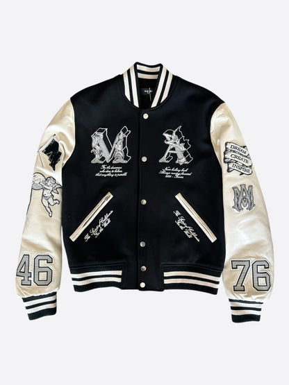 Amiri Black & White Angel Varsity Jacket