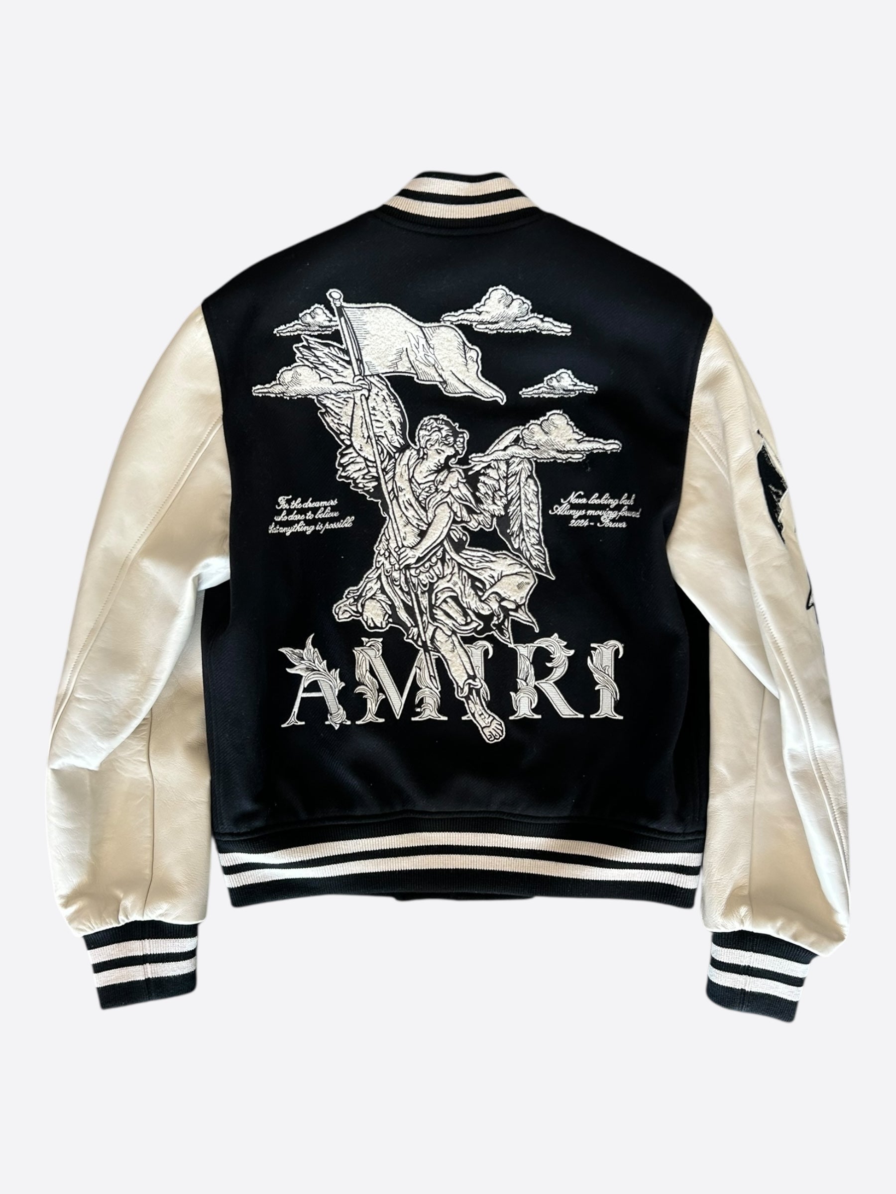 Amiri Black & White Angel Varsity Jacket – Savonches