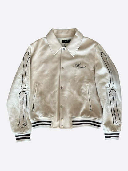 Amiri Beige & Brown Bones Varsity Jacket