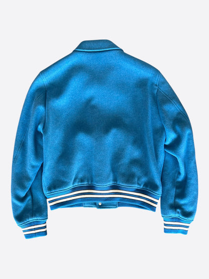 Amiri Blue & White Bones Varsity Jacket