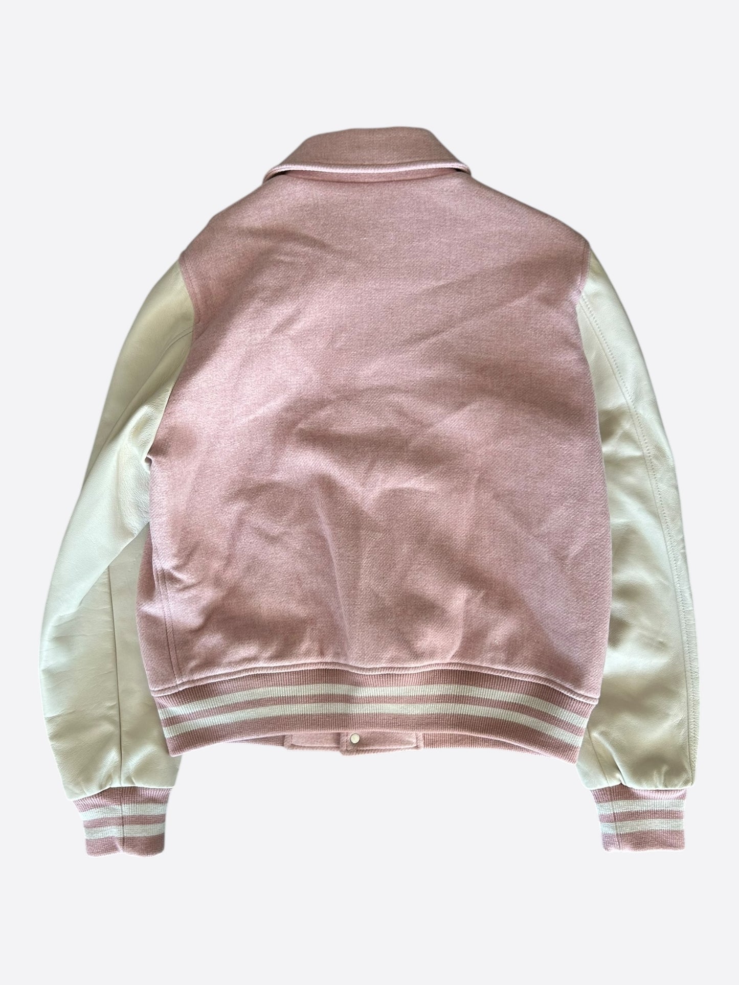 Amiri Pink & White Bones Varsity Jacket