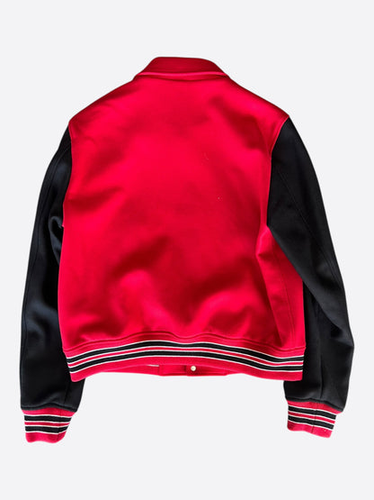 Amiri Red & Black Chicago Exclusive Bones Varsity Jacket