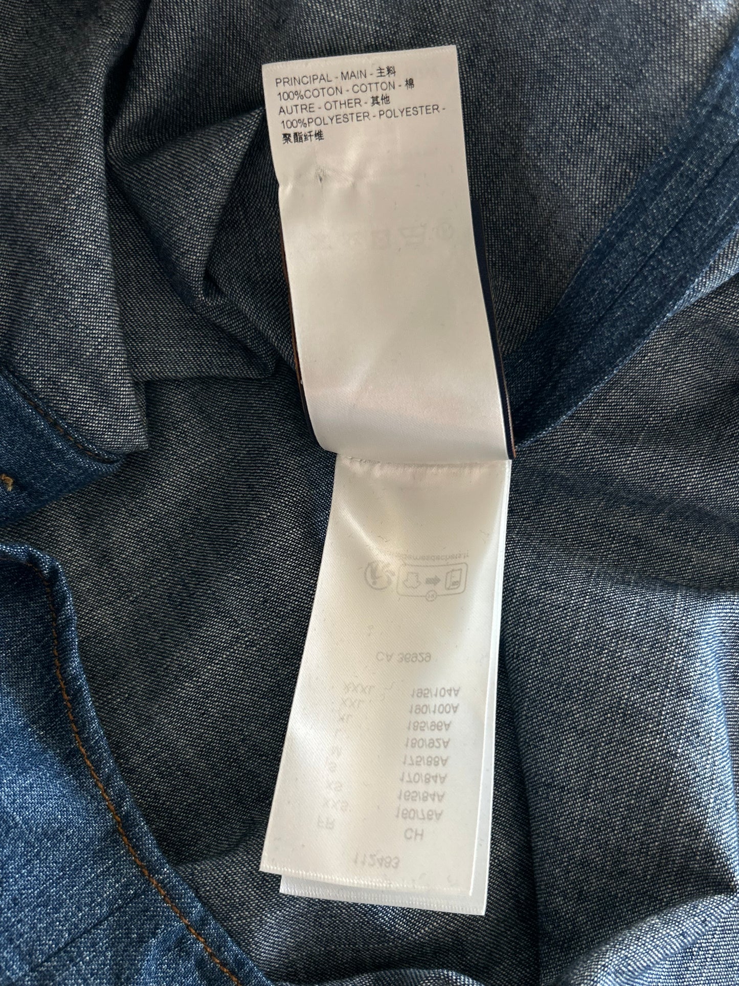 Louis Vuitton Blue & Gold Embroidered Denim Shirt