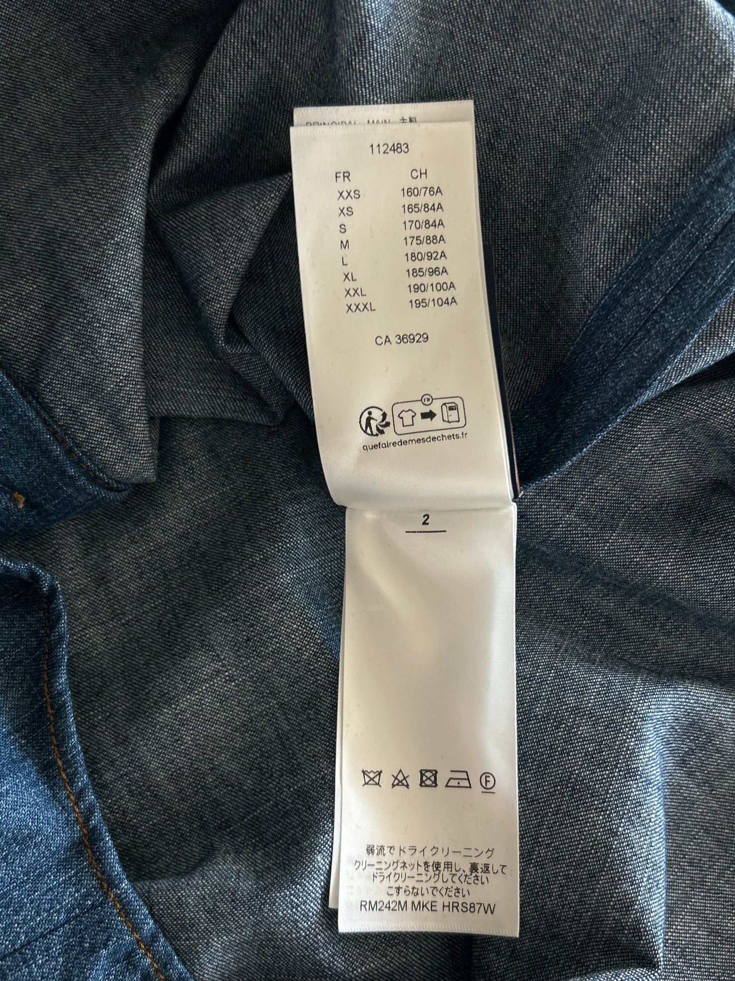 Louis Vuitton Blue & Gold Embroidered Denim Shirt