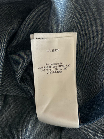 Louis Vuitton Blue & Gold Embroidered Denim Shirt