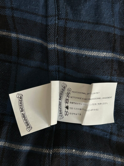 Chrome Hearts Blue Cross Patch Jacquard Button Up Shirt