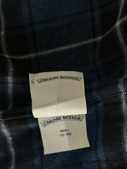 Chrome Hearts Blue Cross Patch Jacquard Button Up Shirt