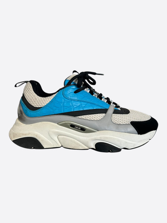 Dior Blue & White Crocodile B22 Sneakers