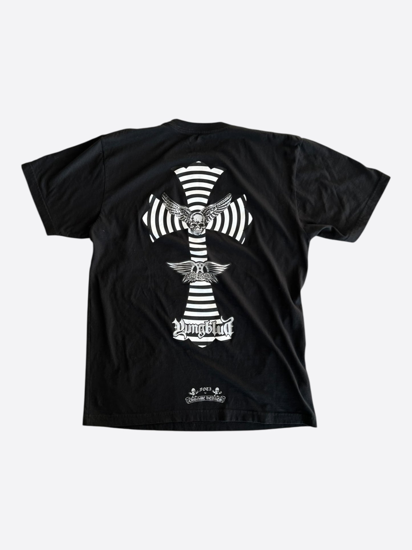 Chrome Hearts Yungblud Black & White Foti Cross Logo T-Shirt