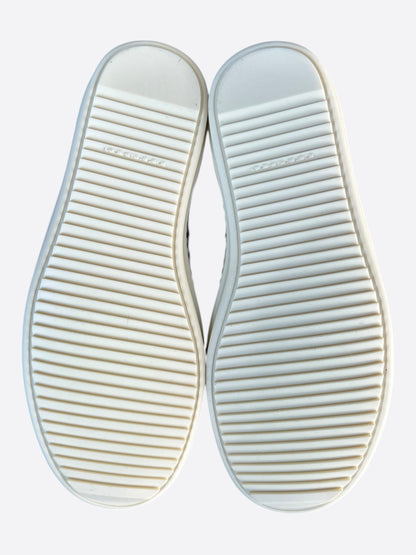 Rick Owens Brown & White High Top Sneakers