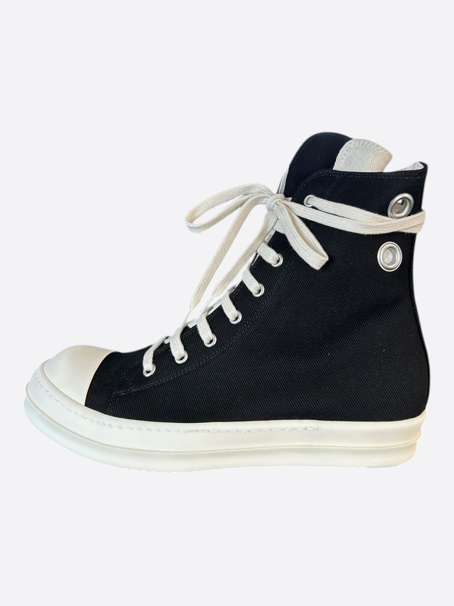 Rick Owens Black & White High Top Sneakers