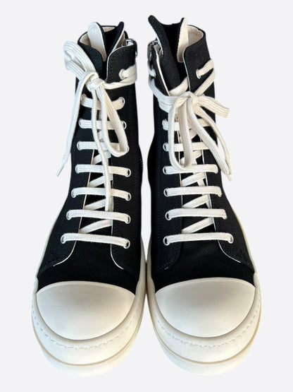 Rick Owens Black & White High Top Sneakers