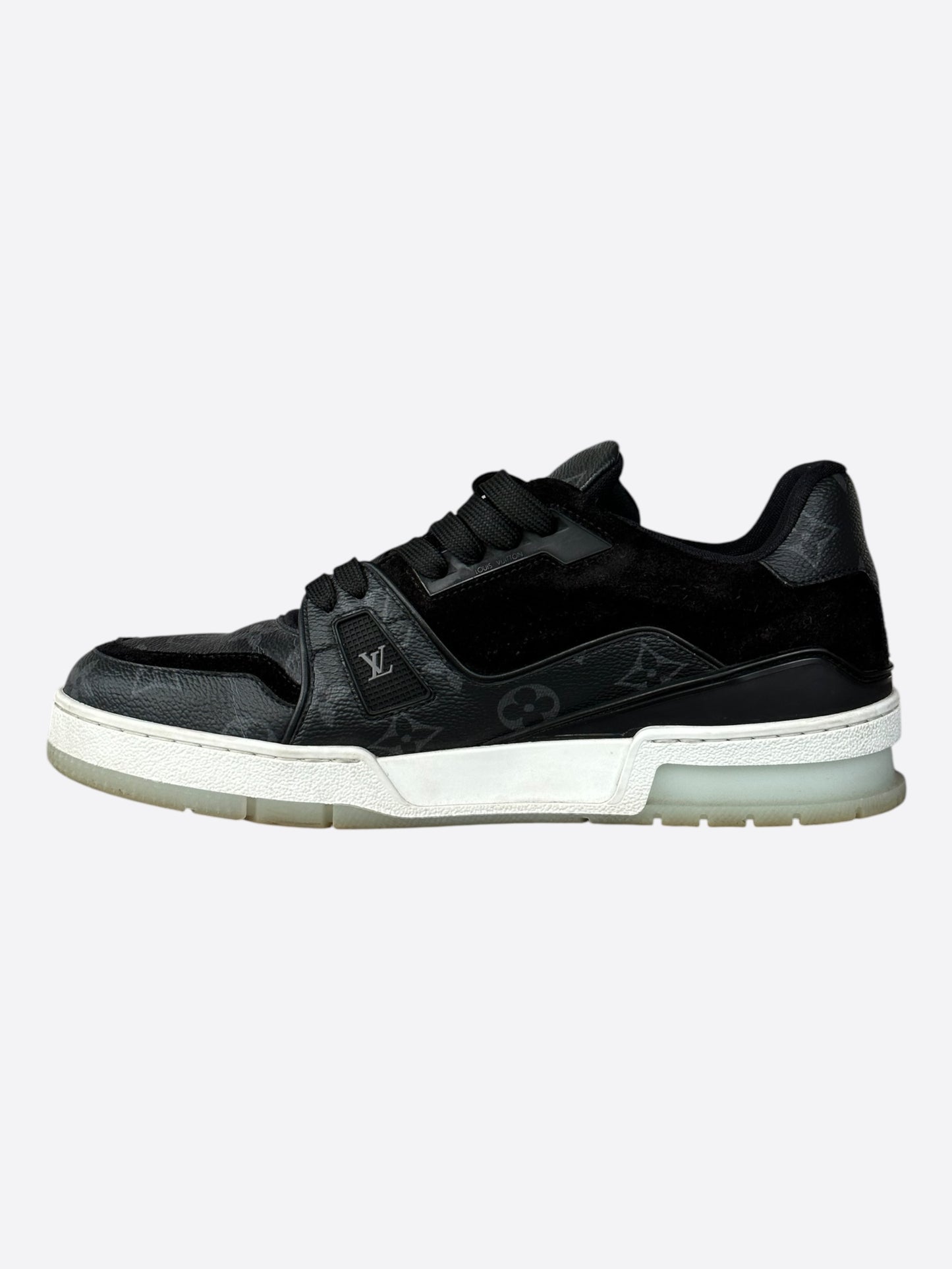 Louis Vuitton Black Monogram Eclipse Suede Trainers