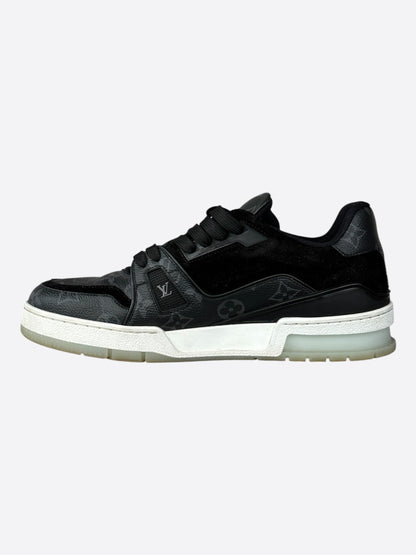 Louis Vuitton Black Monogram Eclipse Suede Trainers