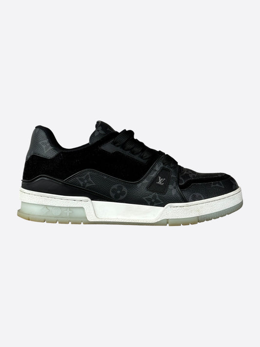 Louis Vuitton Black Monogram Eclipse Suede Trainers