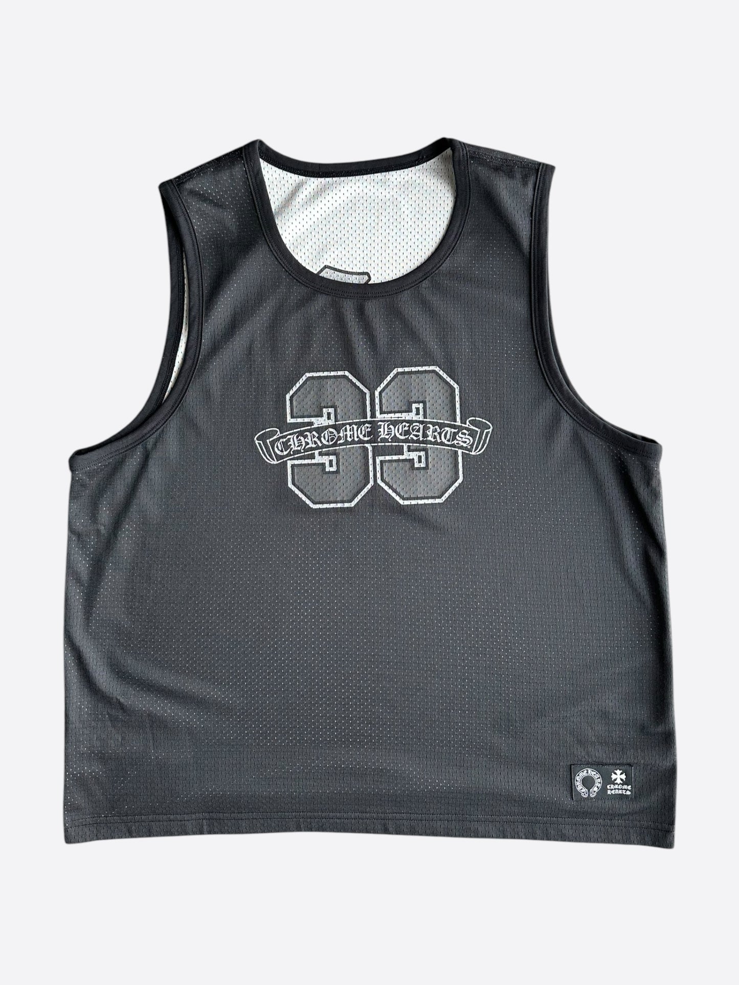 Chrome Hearts Grey & White Logo Reversible Mesh Jersey