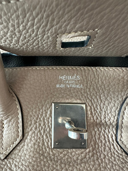 Hermes Etoupe Clemence Birkin 35