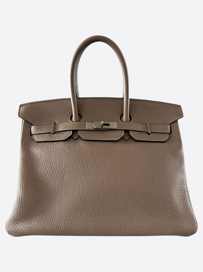 Hermes Etoupe Clemence Birkin 35