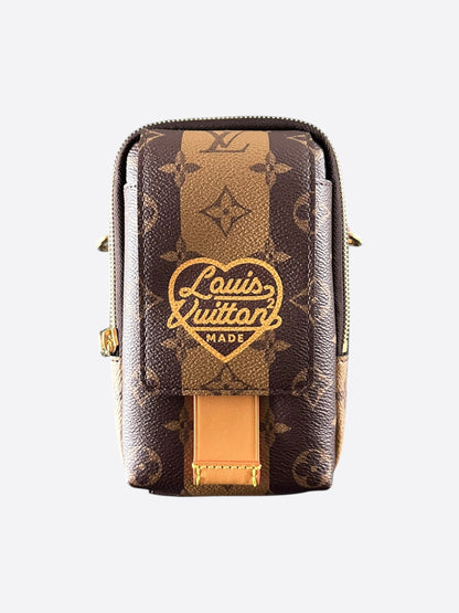 Louis Vuitton Nigo Brown Striped Monogram Double Phone Pouch