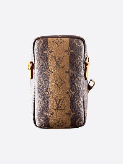 Louis Vuitton Nigo Brown Striped Monogram Double Phone Pouch