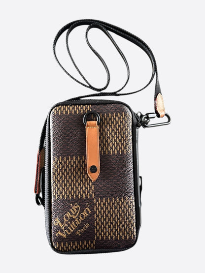 Louis Vuitton Nigo Brown Damier Double Phone Pouch