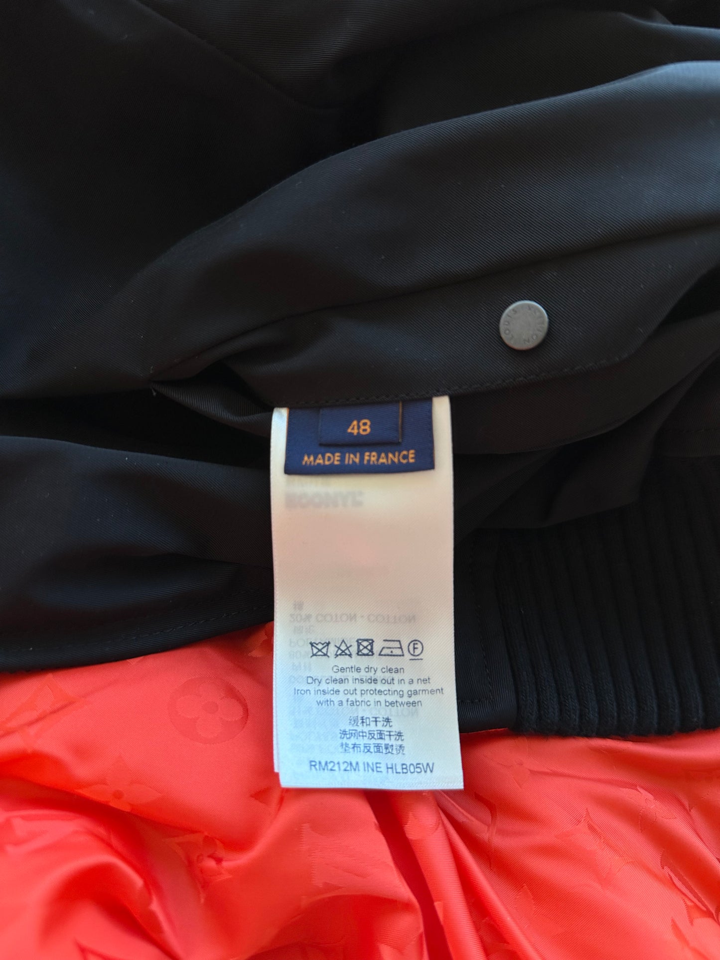 Louis Vuitton Black & Orange Monogram Reversible Bomber Jacket