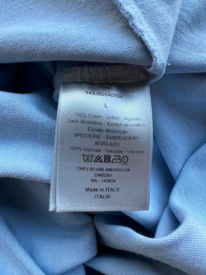 Dior Light Blue CD Icon Embroidered Logo T-Shirt