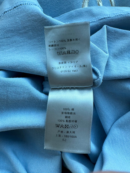 Dior Light Blue CD Icon Embroidered Logo T-Shirt