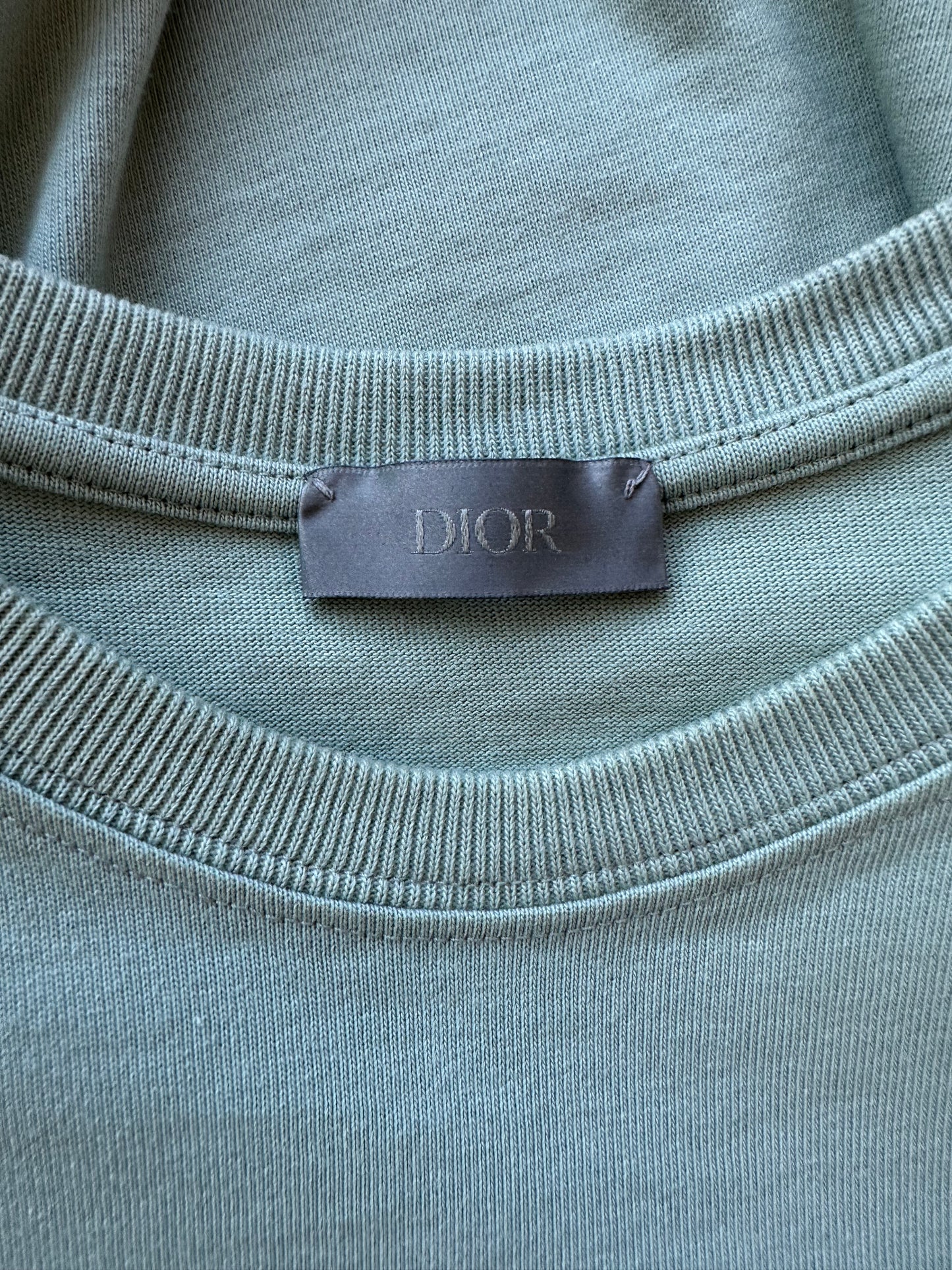 Dior Light Green CD Icon Embroidered Logo T-Shirt