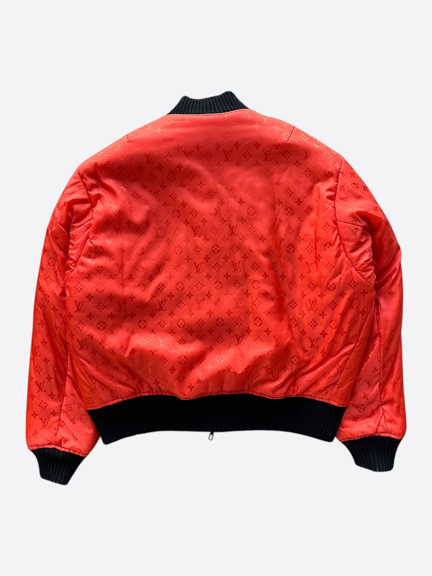 Louis Vuitton Black & Orange Monogram Reversible Bomber Jacket