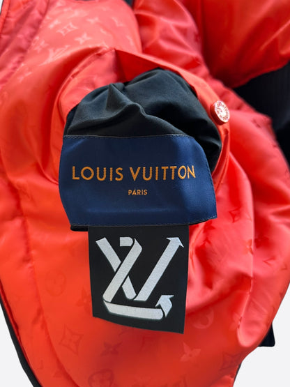 Louis Vuitton Black & Orange Monogram Reversible Bomber Jacket